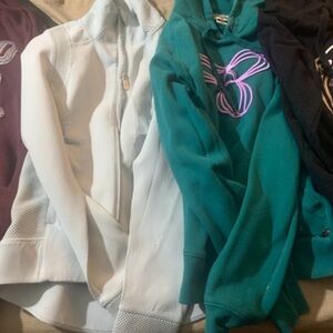 Lululemon White and Teal Hoodies